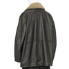 SHEARLING COLLAR LEATHER CAR COAT BROWN