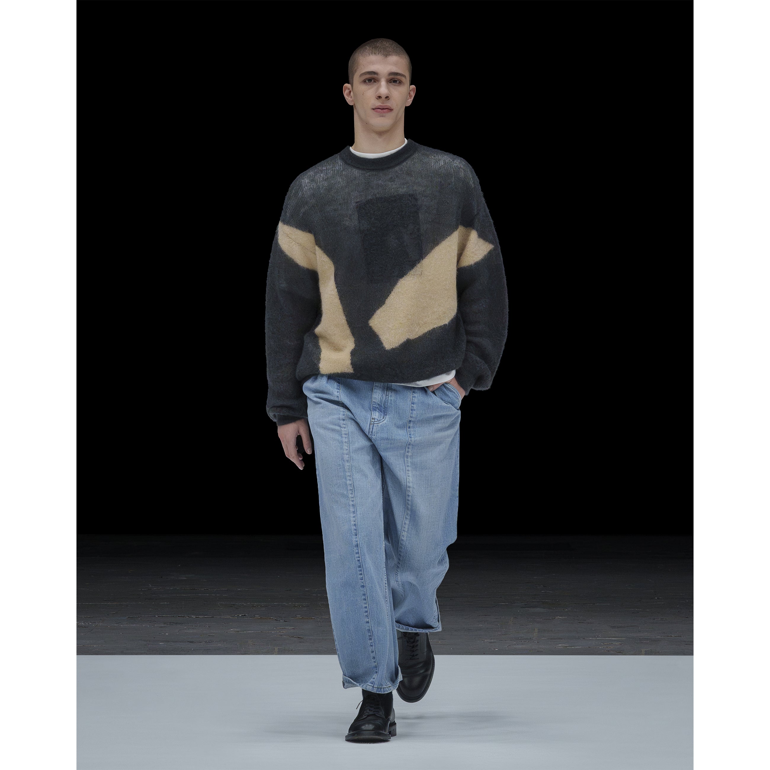 PHOTOGRAM INTARSIA KNIT BLACK