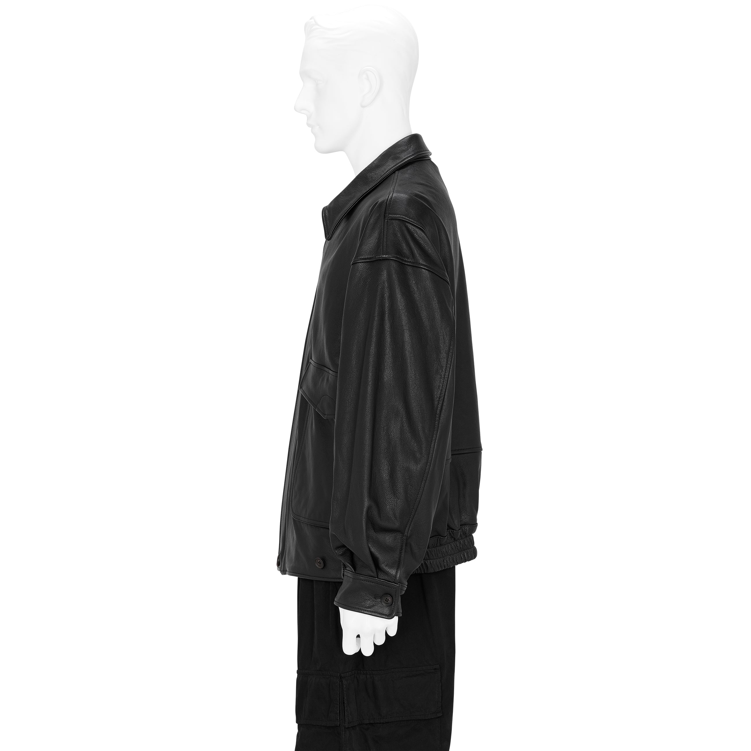 LEATHER FLIGHT JACKET BLACK
