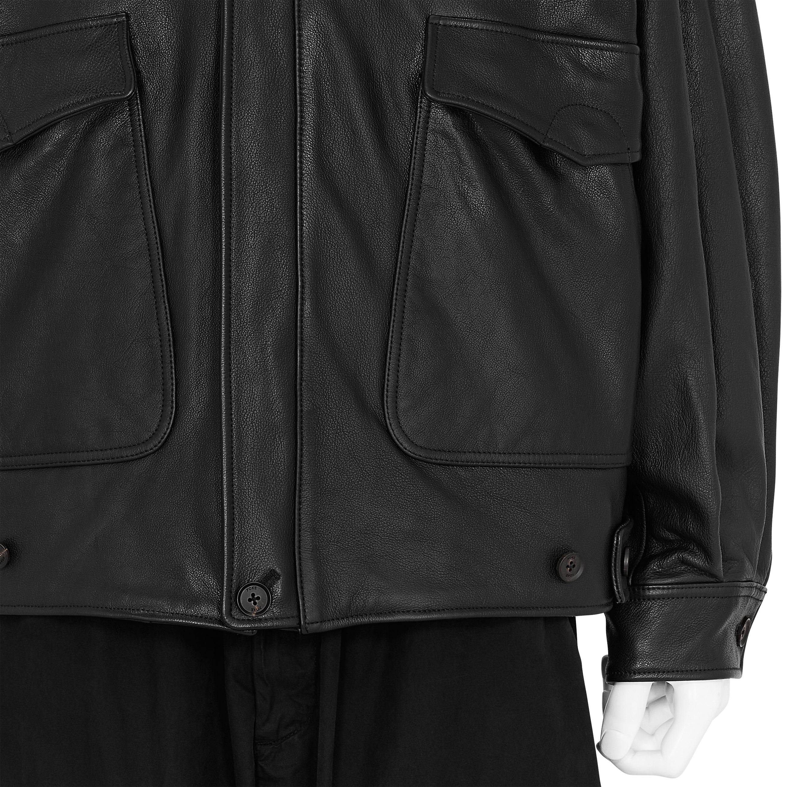 LEATHER FLIGHT JACKET BLACK