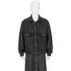 SHRINK COW LEATHER TRUCKER JACKET BLACK