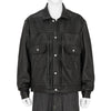 SHRINK COW LEATHER TRUCKER JACKET BLACK