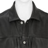 SHRINK COW LEATHER TRUCKER JACKET BLACK