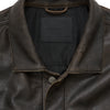 COLLABORATE CRACKED LEATHER DOCKING TRUCKER JACKET BROWN BLACK