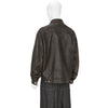 COLLABORATE CRACKED LEATHER DOCKING TRUCKER JACKET BROWN BLACK