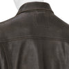 COLLABORATE CRACKED LEATHER DOCKING TRUCKER JACKET BROWN BLACK