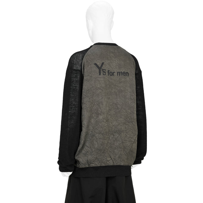 BIG LOGO ROUND NECK PULLOVER BLACK GRAY