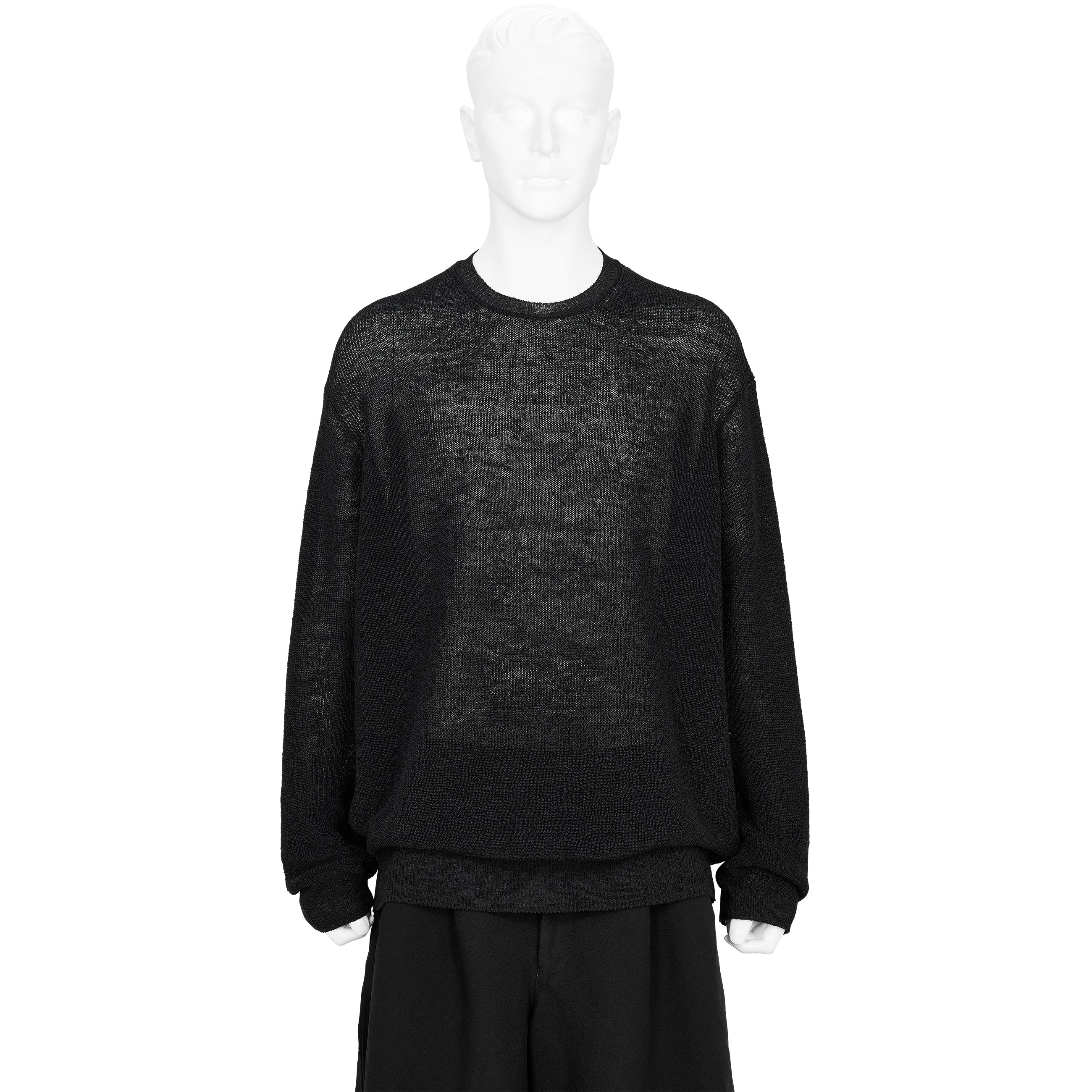 BIG LOGO ROUND NECK PULLOVER BLACK GRAY