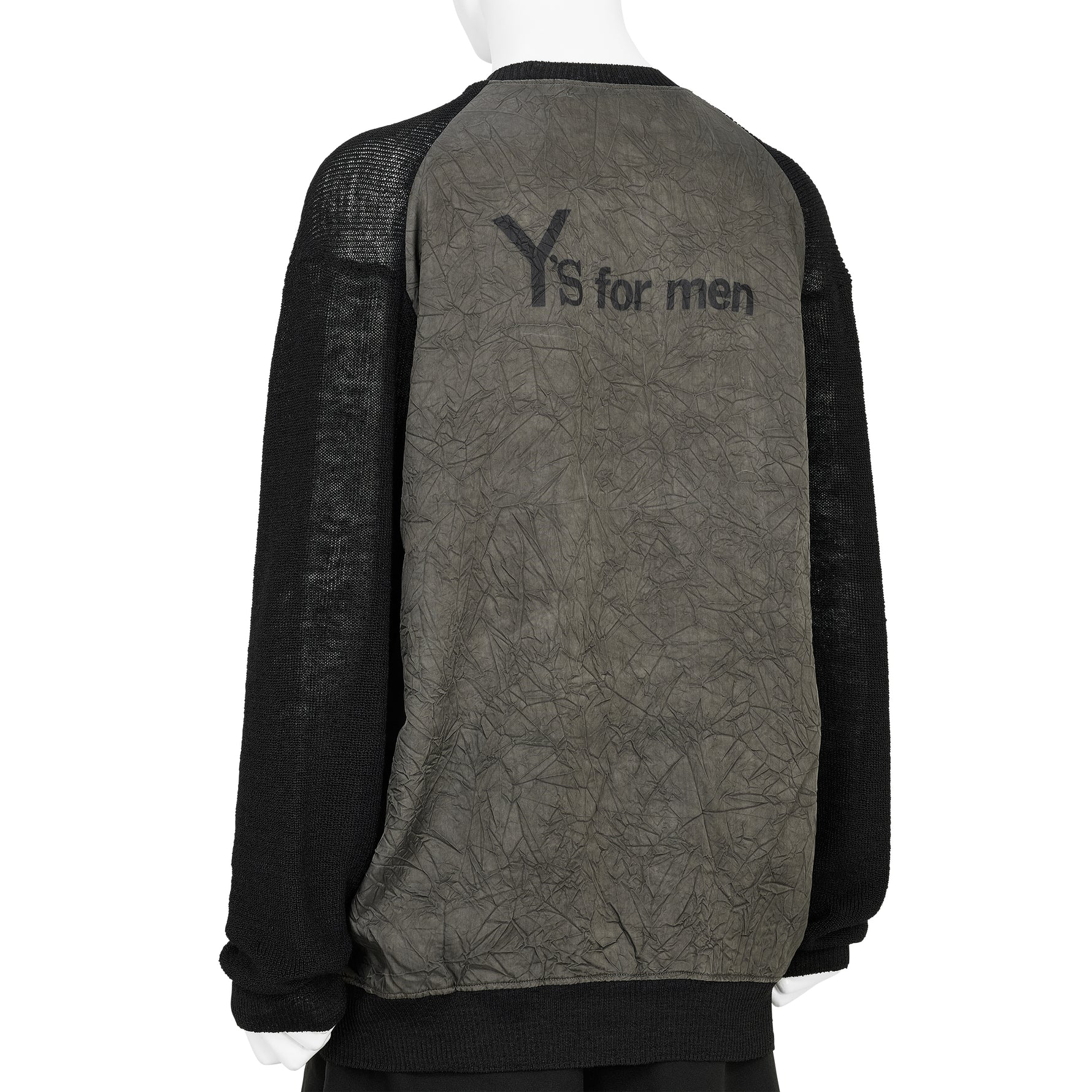 BIG LOGO ROUND NECK PULLOVER BLACK GRAY