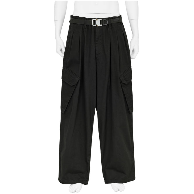 12 TUCK CARGO PANTS BLACK
