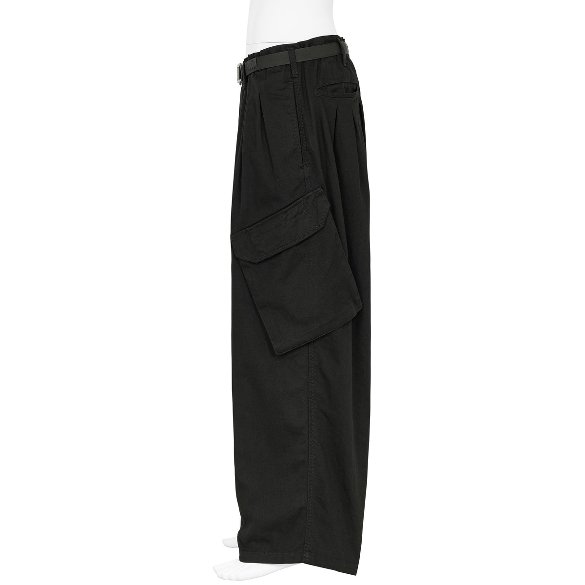 12 TUCK CARGO PANTS BLACK