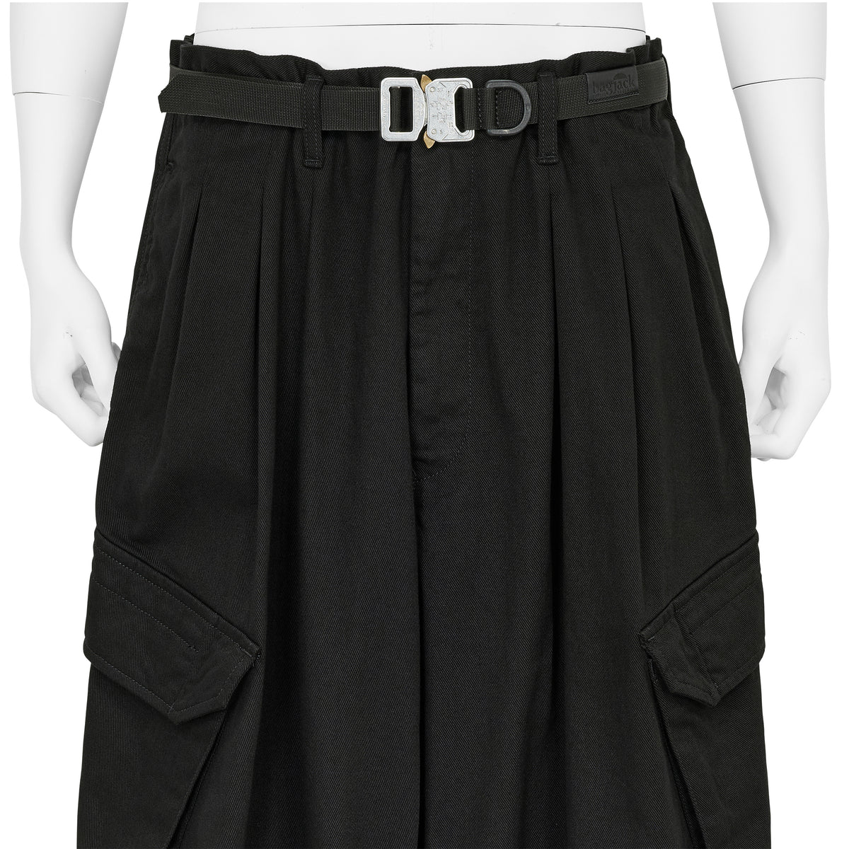 12 TUCK CARGO PANTS BLACK