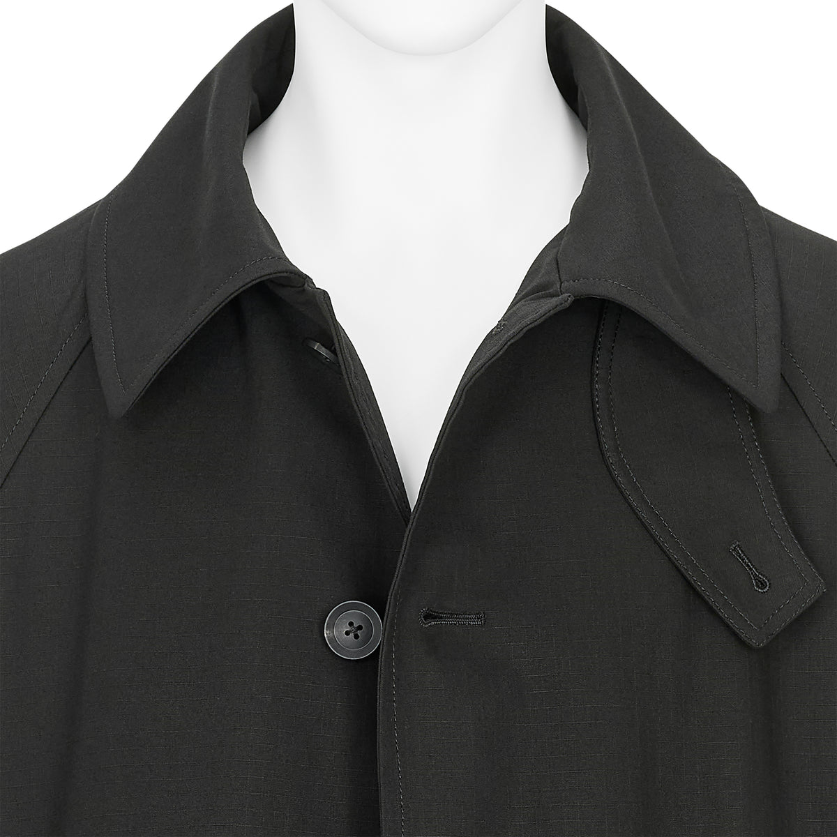 COTTON RIP STOP RAGLAN COAT BLACK