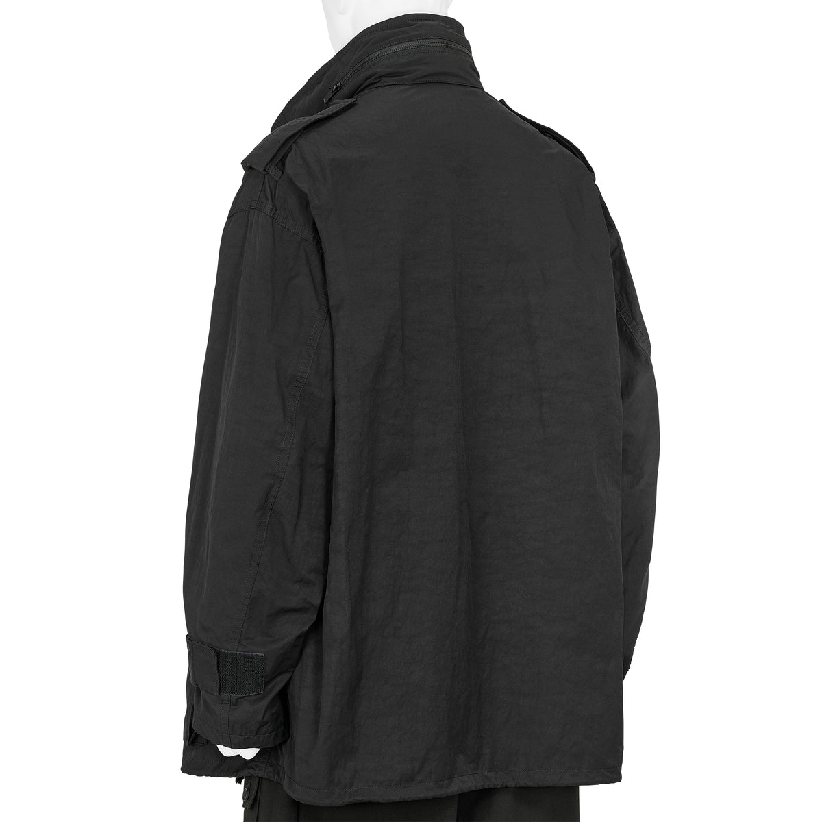 SPUN GABARDINE HOOD BLOUSON BLACK