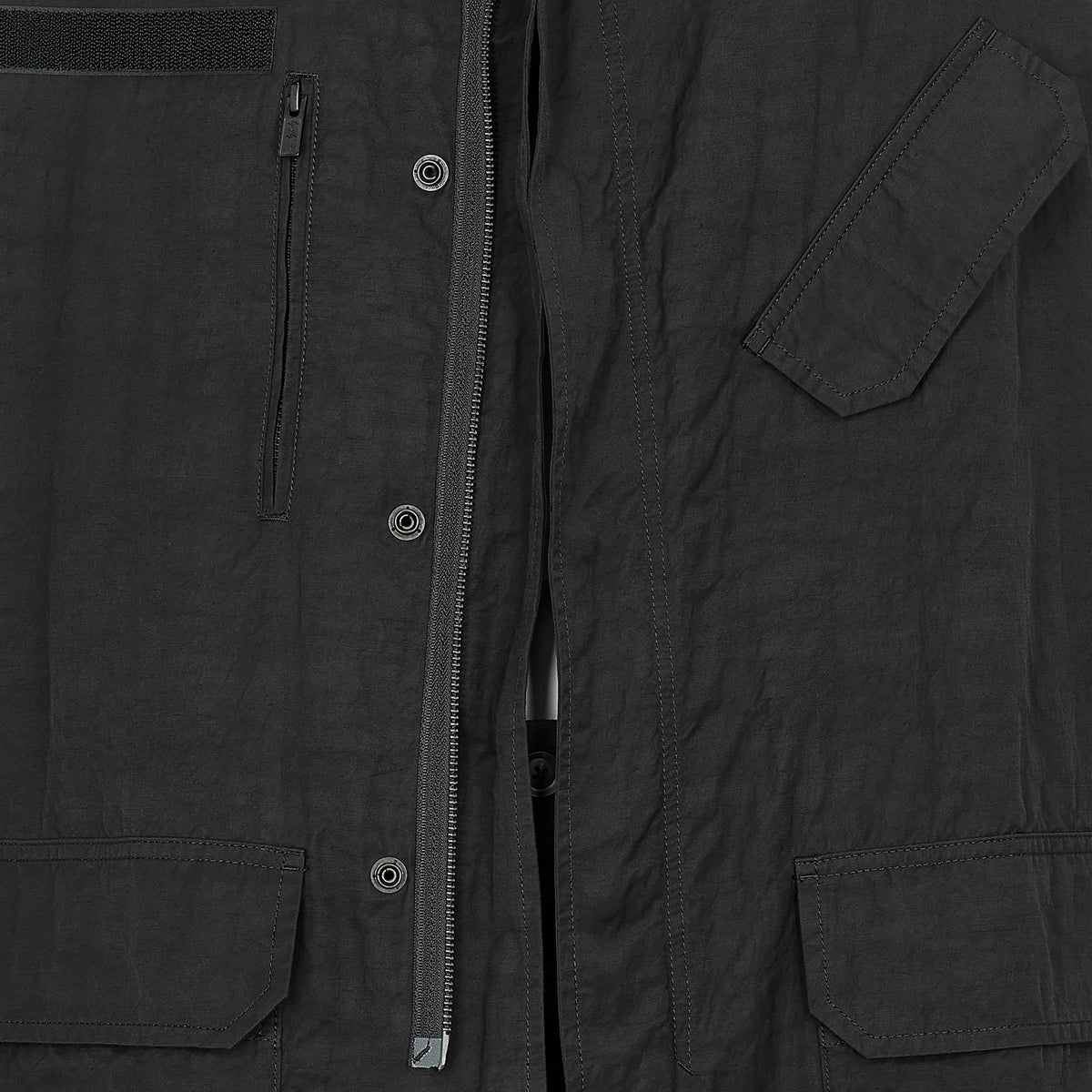 SPUN GABARDINE HOOD BLOUSON BLACK