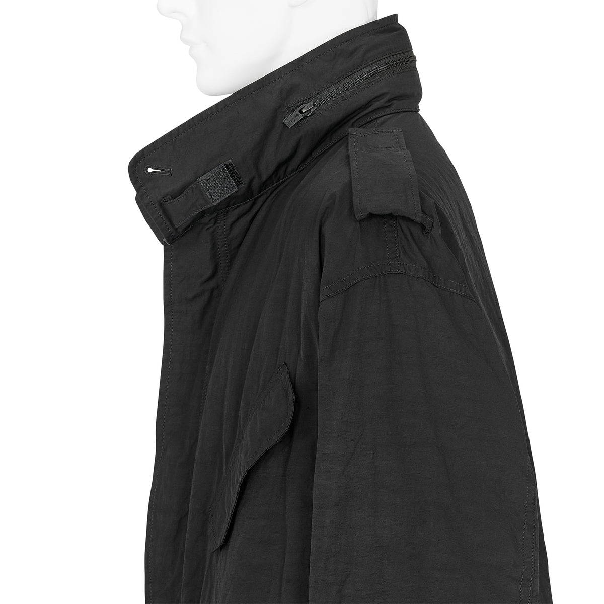 SPUN GABARDINE HOOD BLOUSON BLACK