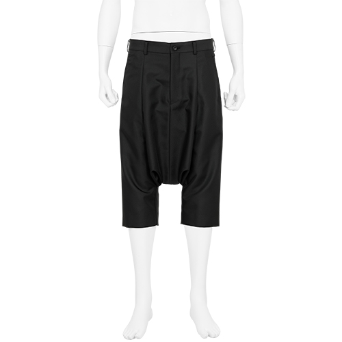 POLYESTER SARROUEL SHORTS BLACK