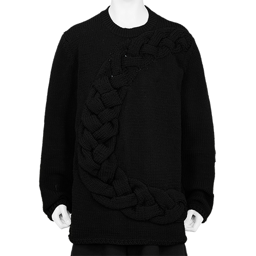 CONTINUOUS LINE EMBROIDERY SWEATER BLACK - YOKE (ヨーク 