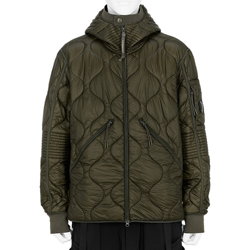 LINER PADDED HOODED JACKET OLIVE