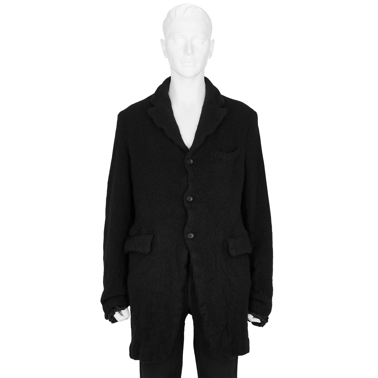 FULLING WOOL JACKET WITH 3 BUTTON BLACK - COMME des GARCONS HOMME ...