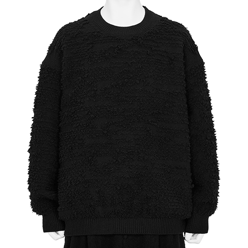 RANDOM JACQUARD CREWNECK SWEATER BLACK